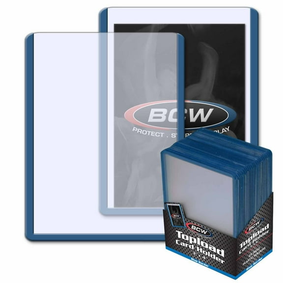 BCW 3x4 TOPLOAD CARD HOLDER - BLUE BORDER