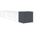 thumbnail image 2 of vidaXL Dog House with Run Anthracite 84.3"x260.2"x71.3" Galvanized Steel, 2 of 95