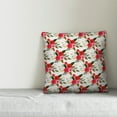 thumbnail image 3 of Creative Products Red Floral Pattern - White 18x18 Spun Poly Pillow, 3 of 3