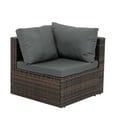 thumbnail image 3 of JONPONY Patio Furniture, Outdoor Sofa, All-Weather PE Wicker Furniture, 5 Set Wicker Furniture With Tempered Glass Coffee Table, Grey, 3 of 12