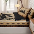 thumbnail image 5 of Manfei Vintage Wolf Checkered Zipper Full Size Comforter Sets with Fitted Sheet and 2 Pillowcases,Retro Pine Grid Zipper Bedding Set,Brown,Black Reversible,4pcs, 5 of 8