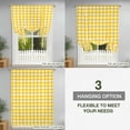 thumbnail image 5 of Yellow Tie Up Curtain Valance for Window,Adjustable Rod Pocket Window Curtains Shades,Country French Rustic Buffalo Plaid Modern Art Light Filtering Valance Drapes for Living Room Bedroom 42"x45", 5 of 9