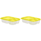 thumbnail image 3 of Contenedor de frutas con 3 compartimentos, caja Bento reutilizable para estudiantes (amarillo), 3 of 3
