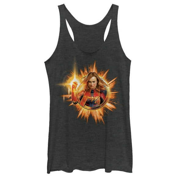 Women's Marvel Avengers: Endgame Captain Shining Star  Racerback Tank Top Black Heather X Large