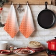 thumbnail image 6 of Orange Morocco Kitchen Towels Set of 3, Geometric Ombre Plaid Abstract Absorbent Dish Towels for Kitchen, Microfiber Hand Towel, Quick Drying Tea Towel for Cleaning Decorative Dishcloths, 6 of 7