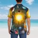 thumbnail image 4 of Fotbe Space Planet Camisa Hawaiana para Hombre Unisex – Camisa Casual de Verano con Botones de Manga Corta de Algodón y Lino,X-Large, 4 of 7