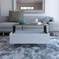 thumbnail image 3 of Tuhome Furniture Gambia Lift Top Rectangular Coffee Table in White/Light Oak, 3 of 9