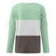 thumbnail image 4 of Puntoco mujeres Casual Color bloqueo cuello redondo encaje ahueca hacia fuera manga larga pulóver blusa adelgazante camiseta tops Puntoco Puntoco-2672, 4 of 5