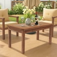 thumbnail image 3 of Ktaxon 35in Cedar Wood Outdoor Coffee Table, Rectangular Patio Table with Slatted Top for Garden Balcony, Dark Brown, 3 of 10
