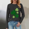 thumbnail image 2 of UngA St Patricks Day Shirt for Women Shamrock Long Sleeve Irish St Patty's Day Outfit Green Lucky Clover Crewneck Tee Tops,Size XXL, 2 of 8