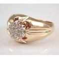 thumbnail image 3 of Flower Men's Ring Simulated Diamond 1.60Ct Round Cut Cluster Wedding Ring 14K Yellow Gold Plated 925 Silver, 3 of 5
