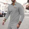 thumbnail image 5 of Mens Shirts, Men's Casual Shirts Classic Long Sleeve Basic Button T-Shirt Lapel Lightweight Fall Golf Tops with Pocket Gray S, 5 of 9