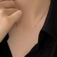 thumbnail image 3 of Collar de cadena de hueso de plata Collar de clavícula para mujer Collar de cadena estilo dorado, 3 of 6