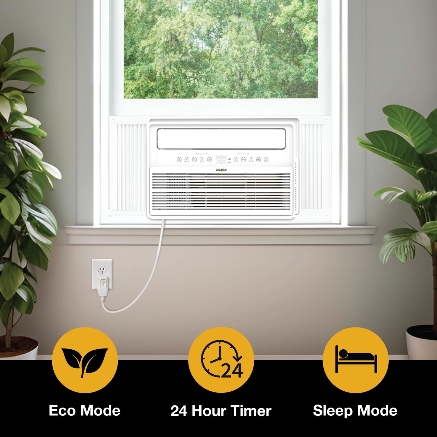 Whirlpool 8,000 BTU Window Mounted Inverter Air Conditioner with Remote Control, WHAW-081IN