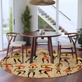 thumbnail image 4 of Brown Boho Round Area Rug 6 FT, Non Slip Bedroom Rugs, Farmhouse Vintage Ethnic African Women Washable Soft Circular Carpet Non-Shedding Floor Mat for Kitchen Dining Room Home Office Kids Room, 4 of 8
