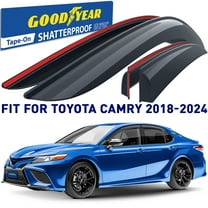 Goodyear Shatterproof Side Window Deflectors for Toyota Camry 2018-2024, Tape-on Rain Guards, Window Visors for Cars, Vent Deflector, Vent Visor, Car Accessories, 4 pcs - GY003125