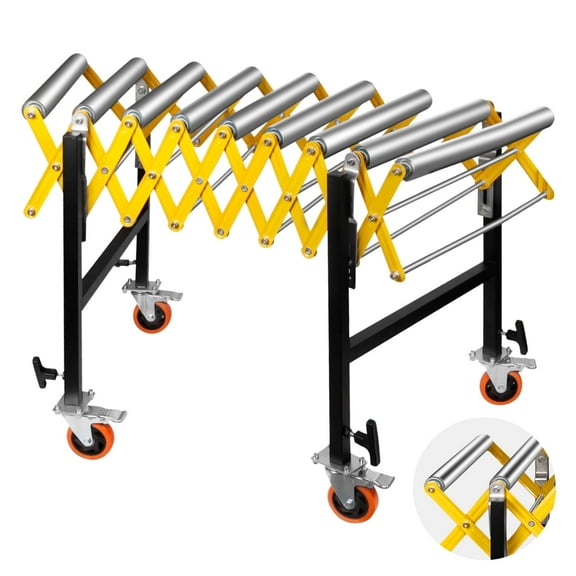 Adjustable Roller Conveyor, Expandable Roller Conveyor with Skate Wheels, Height Adjusts Up 30 to 43 inches and 660 lbs Capacity