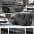thumbnail image 4 of Recliner Couch Covers Reclining Couch Covers for 3 Cushion Sofa Slipcovers Stretch Soft Washable (Three-Seater, Dark Gray), 4 of 7