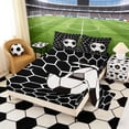 thumbnail image 2 of Erosebridal Soccer Net Ball Queen Sheet Sets, Sport Bed Set for Boys and Girls, 4 Pieces, 1 Flat Sheet, 1 Fitted Sheet and 2 Pillowcases, 2 of 6