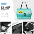 thumbnail image 3 of Gaeub Teal Turquoise Beach Travel Bag, Multi-Pocket Beach Bag, Summer Vacation Bag, Beach Essentials Tote, 3 of 7