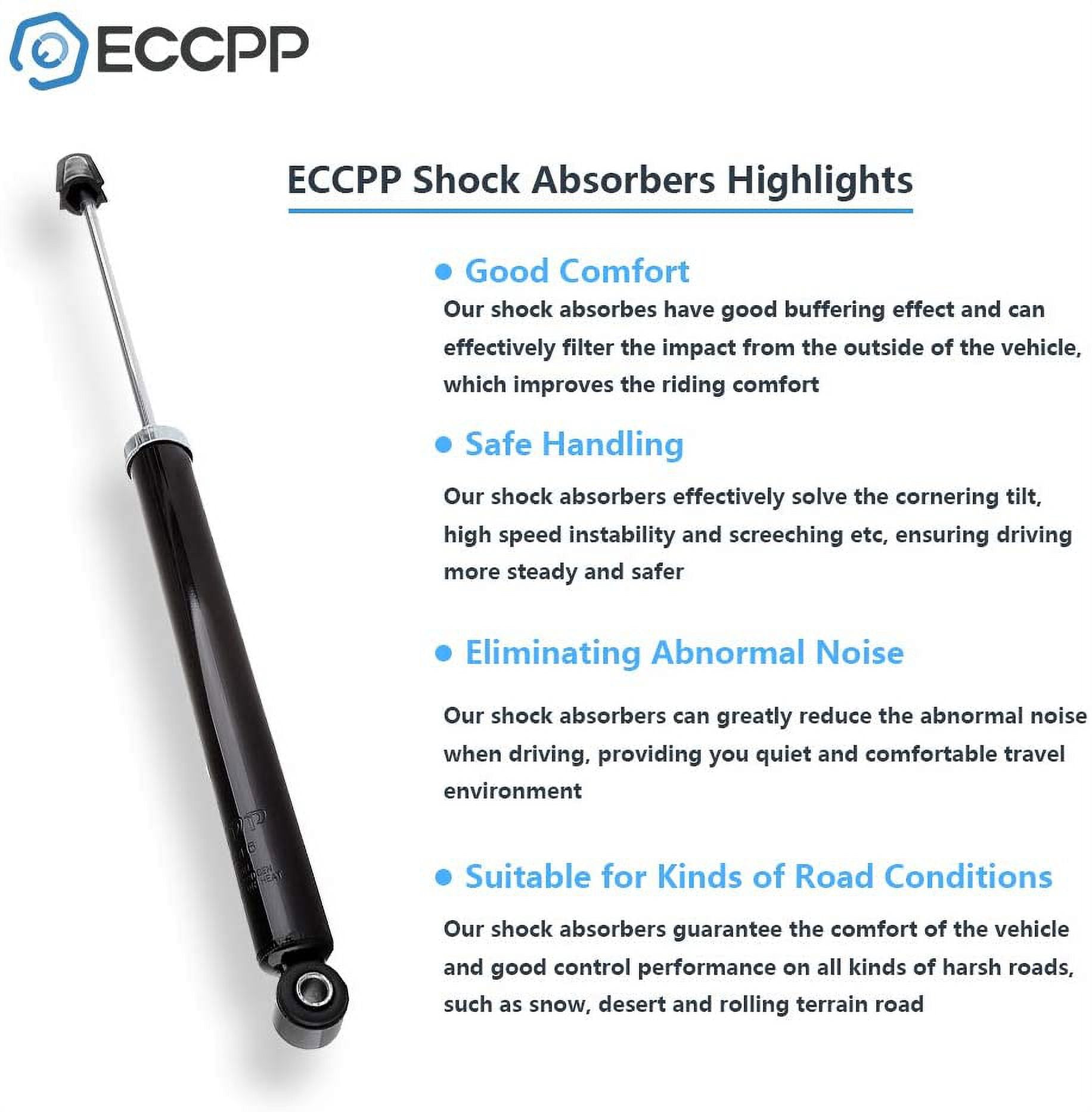 Shocks Struts,ECCPP Rear Pair Shock Absorbers Strut Kits Compatible with 2000 2001 2002 2003 2004 2005 2006 2007 2008 2009 2010 2011 for Ford Focus 343429 5796