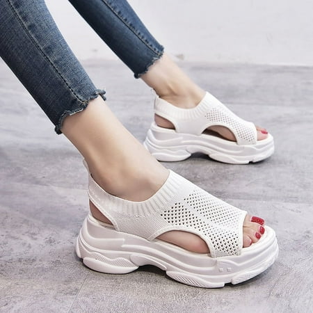

GERsome Womens Sandals Open Toe Ankle Strap Breathable Sandals Casual Fish Mouth Sandals Trendy Gift SandalsSandals for Women