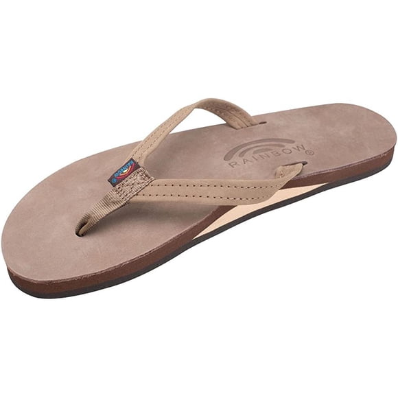 Rainbow Sandales à Brides Étroites pour Femmes Flirty Braidy - Cuir Premier à une Seule Couche avec Tresse - Brun Foncé - 10