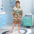 thumbnail image 5 of FORMRS Niños Bathrobe Unisex Hooded Robe Soft Plush Pajamas Sleepwear, Size 2-3T, Abstract Wavy Landscape, 5 of 7