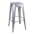 thumbnail image 2 of GIA Design Group 30 Inch Bar Height Backless Metal Stool, Silver, 2 of 7
