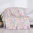thumbnail image 3 of Yiaed Colorful Bunny Print Blanket Throw Blanket Soft Cozy Flannel Blanket for Home Bed Sofa Couch Chair-40"x30", 3 of 6