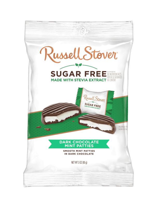 Russell Stover Sugar Free Mint Patties with Stevia, 3 oz. Bag