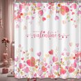 thumbnail image 5 of Valentines Day Leaves Shower Curtain, 72 X 72 inch Valentine's Day Falling Romantic Bath Curtain Red Hearts Watercolor Heart Bathroom Curtain Sets, Fabric Polyester Shower Curtain Bathtub with Hooks, 5 of 5
