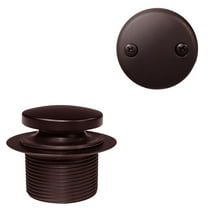 Westbrass Coarse Thread Tip-Toe Bathtub Drain with 2-Hole Overflow, Oil Rubbed Bronze
