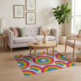 thumbnail image 3 of ODIKA Palette Playful Asymmetrical Layout Bold Checkered Abstract for Dorm Room, Small Living Apartment, Stain Resistant Low Profile, 3 of 7
