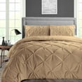 thumbnail image 1 of Dee's Collection Oversized King Size 3 Psc Microfiber Duvet Cover Pinch -Taupe, 1 of 6