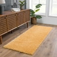thumbnail image 3 of BoutiqueRugs Mustard Collection Faina Modern Minimalist Solid Color Shag Runner Rug - Plush Pile Super Soft Carpet for Hallway - Machine Washable - Mustard, Dark Yellow, Gold - 2'7" x 7'3" Runner, 3 of 16