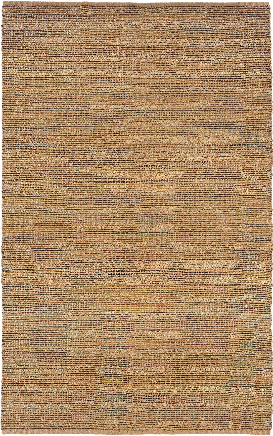 LR Home Natalie Belle Brown/Mutli Braided Farmhouse Jute Blend Area Rug, 5' x 7'9"