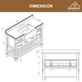 thumbnail image 3 of Boyel Living 48" Bathroom Cabinet Farmhouse Sink Bathroom Vanity in Grey Quartz stone worktop, 3 of 6