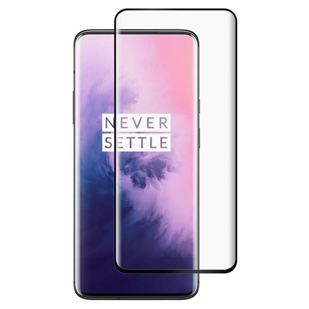 OnePlus 7 Pro - 3D Tempered Glass Screen Protector Curved Edge Full Cover Bubble Case Friendly - Walmart.com