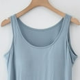 thumbnail image 6 of lcziwo Wide Strap Camisole for Women Model Built in Bra Summer Round Neck Tank Tops Solid Color Cozy Sleeveless Blouse Light Blue XL, 6 of 6