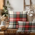 thumbnail image 3 of Scottish Tartan Throw Pillow Covers,Green Wool Plaid Symmetric Square Fashion Decorative Pillow Covers Digital Printing Blended Fabric for Couch Sofa Bed Invisible Zipper 12X20 in, 3 of 6