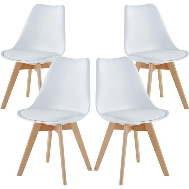 Set de 4 Sillas Esquivel FRATELLO MUEBLES de comedor u oficina color Blanco