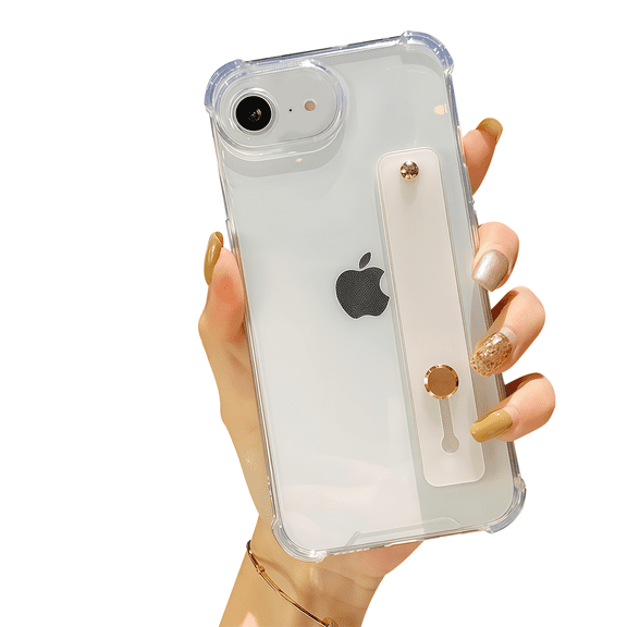 siduater Clear Case for iPhone 16e | Soft Clear TPU Bumper Rugged Cover with Adjustable Finger Grip Loop for Girls Women, Crystal Clear