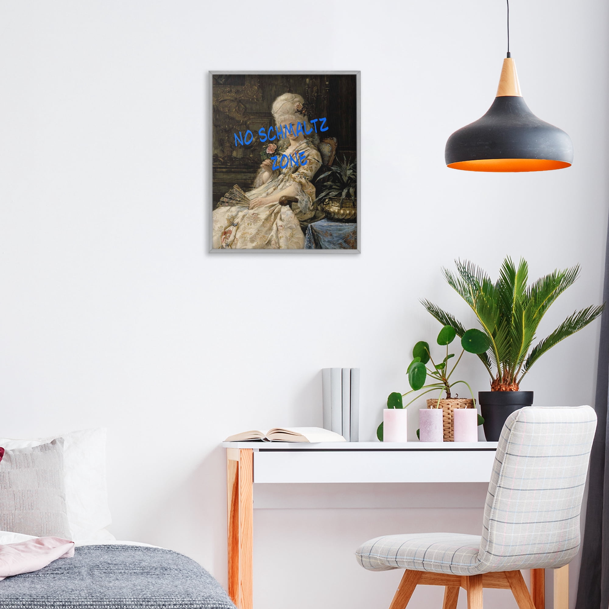 Stupell Industries Iconic No Schmaltz Zone Gray Framed Giclee Art, design by Grotto Studios