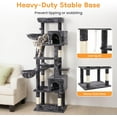 thumbnail image 5 of 73" Multi-Level Cat Tree Tower for Large Cats with Scratching Posts, Condos, Perch, Hammocks & Toys, Large Cat Jungle Gym for Indoor Cats, Ideal for Multi-Cat Households, Grey, 5 of 7