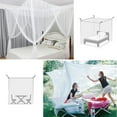 thumbnail image 2 of TSV Mesh Mosquito Net, Full Queen King Size Bed Canopy, Four Opening Bed Curtains, White, 2 of 7