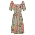 thumbnail image 4 of Vestido Vintage de verano sin mangas para mujer estampado Tropical de orquídeas y flamencos, 4 of 6