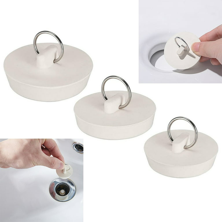 Bath Tub Drain Stoppers, Sink Bathtub Plug Rubber Kitchen Bathroom Laundry  Bar Water Stopper Seal with Hanging Ring 