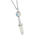thumbnail image 1 of Collar para mujer, joyería para mujer, collar de piedra de cristal hexagonal para mujer, colgante de chakra de alambre envuelto natural irregular, joyería, cadenas de aleación, regalo de San Valentín,, 1 of 3