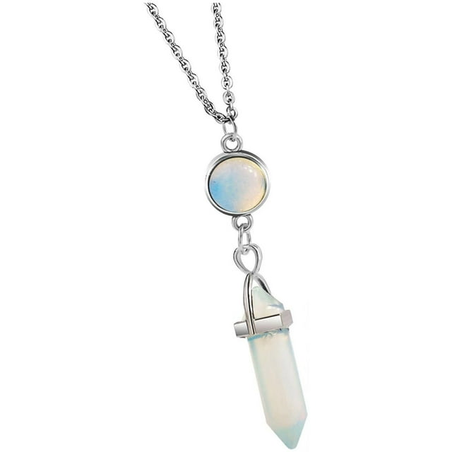 Collar para mujer, joyería para mujer, collar de piedra de cristal hexagonal para mujer, colgante de chakra de alambre envuelto natural irregular, joyería, cadenas de aleación, regalo de San Valentín,